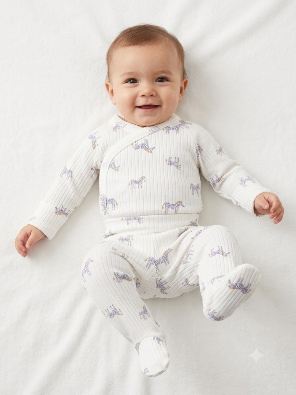 🎉(Preemie) Carter’s Ribbed Zebra 2 PC Set
